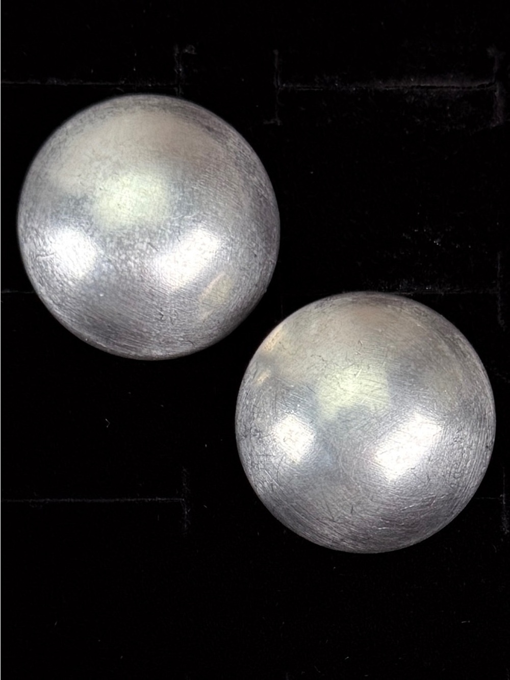 Vintage, aged Silvertone costume, raised clip on earrings